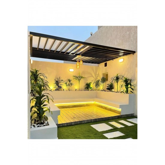 ECONA 20 Watt Gün Işığı Siyah Kasa Balkon Lambası Teras Lambası Oval Duvar Lambası Banyo Lambası Tavan Lambası ECN-5015g