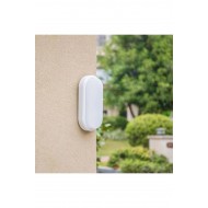 ECONA 20 Watt Beyaz Işık Beyaz Kasa Balkon Lambası Teras Lambası Oval Duvar Lambası Banyo Lambası Tavan Lambası ECN-5015