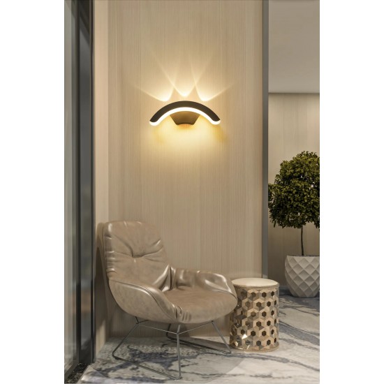 ECONA 12 Watt Gün Işığı Modern Tasarım Led Aplik, Kapı Giriş Apliği, Bahçe, Balkon, Salon, Teras, Kamelya Armatürü ENC-4070