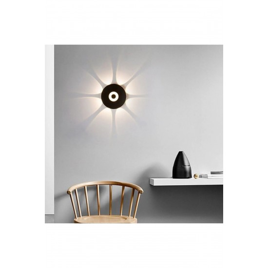 ECONA 7 Watt Gün Işığı Ledli Yaprak Işık Desenli Dekoratif İç ve Dış Mekan Aplik, Modern Tasarım Armatür ECN-4076