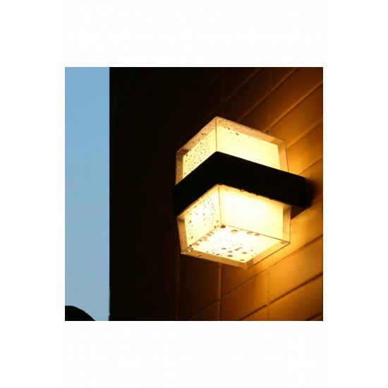 ECONA 10 Watt Gün Işığı 3000K Ledli Bahçe Dış Mekan Aplik Armatürü, Modern Tasarım Bahçe Apliği ECN-21330