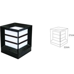 ECONA Izgaralı Küp Set Üstü Bahçe Aydınlatma Armatürü - Panjurlu Bahçe Duvar Armatürü