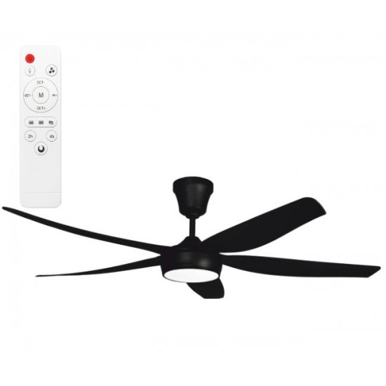 Helios Alfa 85w Ledli 5 Kanatlı Uzaktan Kumandalı Dekoratif Tavan Vantilatörü Hs-9307 Siyah
