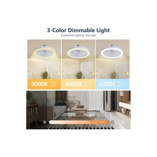 Helios Pervaneli Led Lamba Kumandalı 3 Farklı Işık Rengi Serinle Ve Aydınlan Hs8005