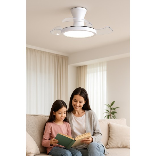 Helios Orion A 72w Gizli Kanat Aydınlatmalı Uzaktan Kumandalı 3 Renk Fonksiyonlu Dekoratif Tavan Vantilatörü Hs-9308