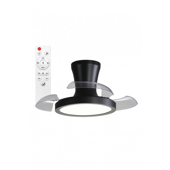 Helios Orion B 72w Ledli Gizli Kanat Uzaktan Kumandalı Dekoratif Tavan Vantilatörü Hs-9309 Siyah