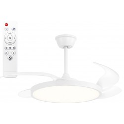 Helios Elegant 95w Gizli Kanat Aydınlatmalı Uzaktan Kumandalı 3 Renk Fonksiyonlu Dekoratif Tavan Vantilatörü Hs-9311 Beyaz