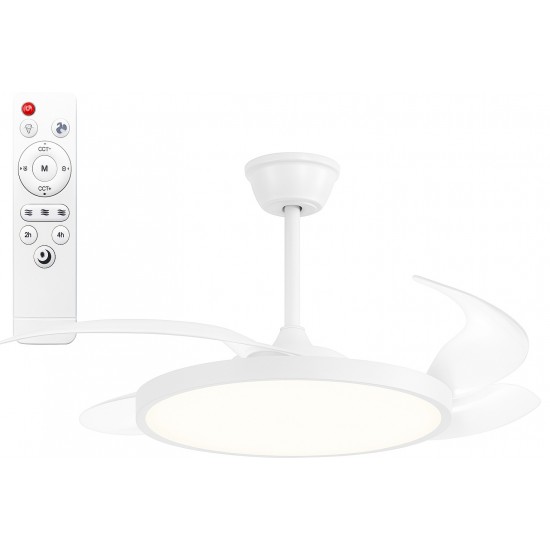 Helios Castor 95w Gizli Kanat Aydınlatmalı Uzaktan Kumandalı 3 Renk Fonksiyonlu Dekoratif Tavan Vantilatörü Hs-9310 Beyaz