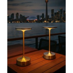 Helios Şarjlı Ledli Dokunmatik 3 Renk Fonksiyonlu Dekoratif Masa Lambası Gold Kasa Hs8130