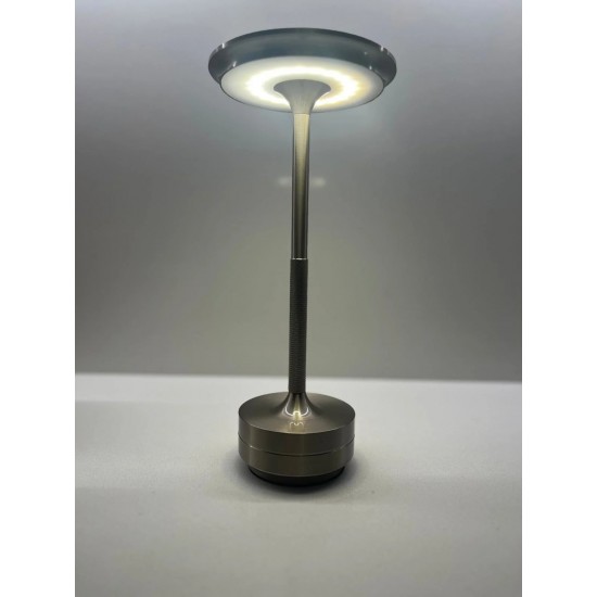 Helios Şarjlı Ledli Dokunmatik 3 Renk Fonksiyonlu Dekoratif Masa Lambası Silver Kasa Hs8130
