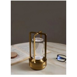 Helios Döküm Gold Kasa  Şarjlı 3 Renk Fonksiyonlu Dekoratif Masa Lambası Hs-8131g