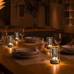 Helios Döküm Silver Kasa Şarjlı 3 Renk Fonksiyonlu Dekoratif Masa Lambası Hs-8131s