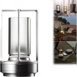 Helios Döküm Silver Kasa Şarjlı 3 Renk Fonksiyonlu Dekoratif Masa Lambası Hs-8131s