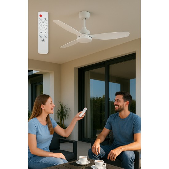 Helios Venüs 70w 3 Kanatlı Uzaktan Kumandalı Ledli Dekoratif Tavan Vantilatör Beyaz Hs 9303