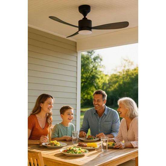 Helios Capella 70w 3 Kanatlı Uzaktan Kumandalı Ledli Dekoratif Tavan Vantilatör Siyah Hs9304