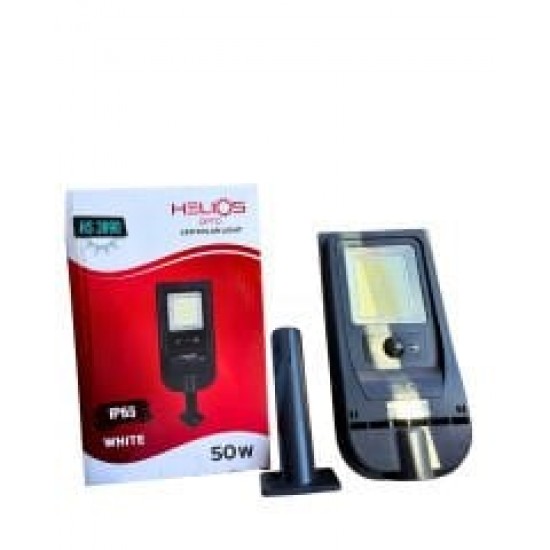 Helios Hs 3890 50 W Hareket Sensörlü Solar Sokak Lambası Beyaz Işık 4500lümen