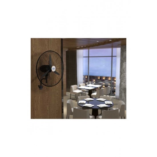 Hims HEF-D650 190W 26 inç Siyah Alüminyum 3 Kanatlı Sanayi Tipi Duvar Vantilatörü