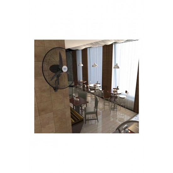 Hims HEF-D650 190W 26 inç Siyah Alüminyum 3 Kanatlı Sanayi Tipi Duvar Vantilatörü