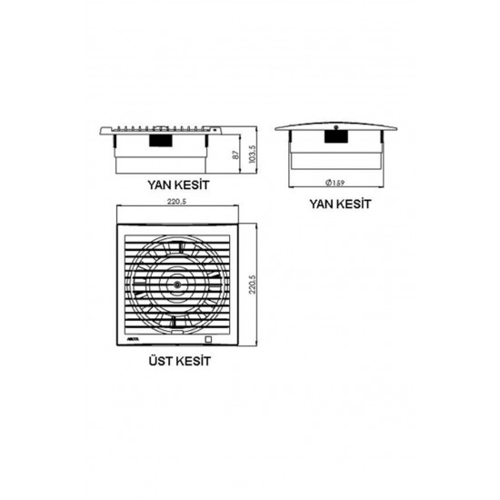 Aircol 150 Dekoratif Banyo Tuvalet Havalandırma Fanı 300m3 AİRCOL150