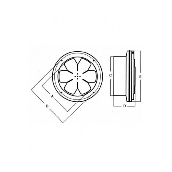 Modern Teknik 30 Cm Kapaklı Cam/Duvar Tipi Havalandırma Fanı 1300m3 Mtk30