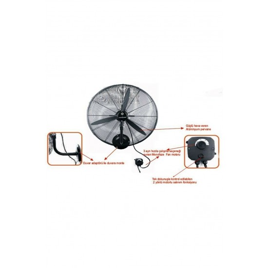 Dündar Sv50 Duvar Tipi Endüstriyel Vantilatör 50cm SV50D