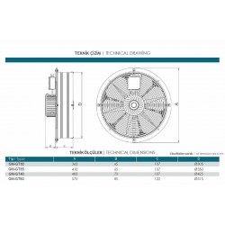 Güçtay Gt40 Trifaze Sanayi Tipi Aspiratör 40cm 3450m3