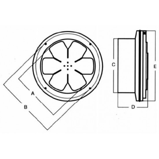 Modern Teknik 25cm Kapaklı Cam/Duvar Aspiratör 780m3 MTK25