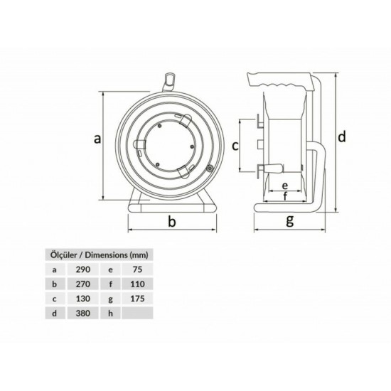 Bemis 3*1,5mm 50mt Kapasiteli Metal Makara Boş BM2-3103-0000