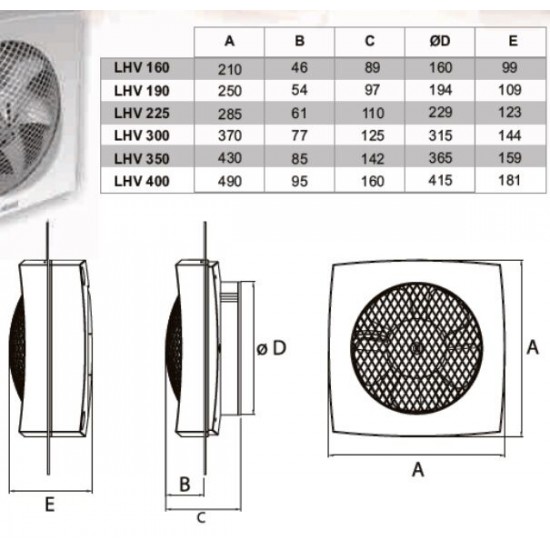 CATA LHV400 DUVAR VE CAM TİPİ ASPİRATÖR PANJUR DAHİL