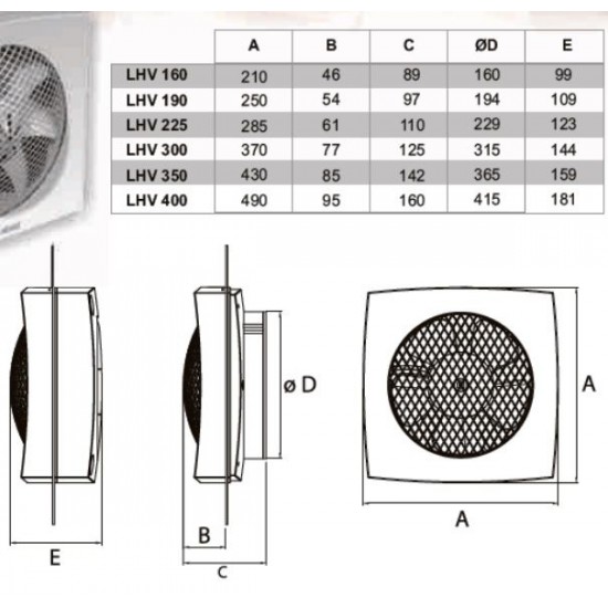 CATA LHV350 DUVAR VE CAM TİPİ ASPİRATÖR PANJUR DAHİL
