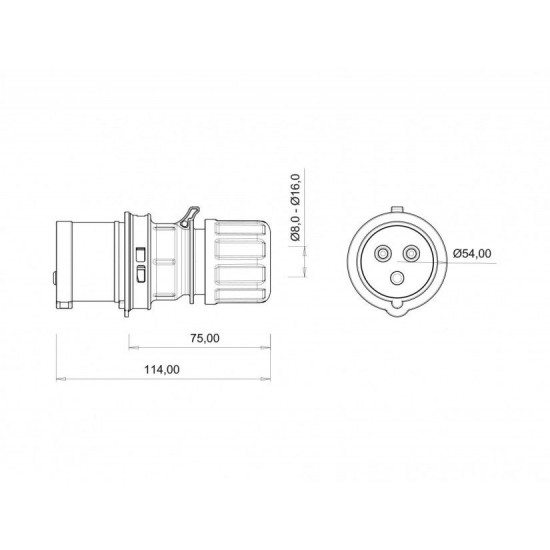 Bemis 3*16a Cee Norm Monofaze Düz Fiş BC1-1403-2011