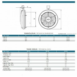 Güçtay Gk16 Kapaklı Cam ve Duvar Tipi Aspiratör 330m3 16cm