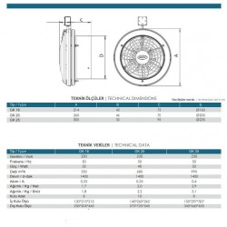 Güçtay Gk25 Kapaklı Cam ve Duvar Tipi Aspiratör 25cm