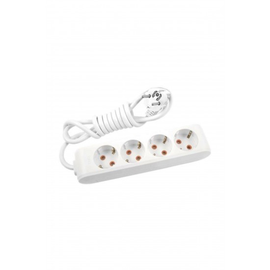 Viko Multilet Dörtlü Topraklı Çocuk Korumalı Grup Priz 3 Mt Uzatma Kablosu
