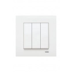 Viko Karre Üçlü Anahtar Beyaz Çerçeveli