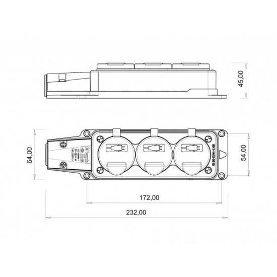 Bemis Kauçuk Üçlü Grup Priz Ip54 BK1-1402-3613