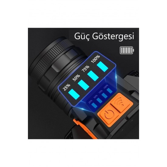 YCL 10 W 3 Modlu Şarjlı Powerbank Özellikli Kafa Lambası - YIS-205 YIS-205B