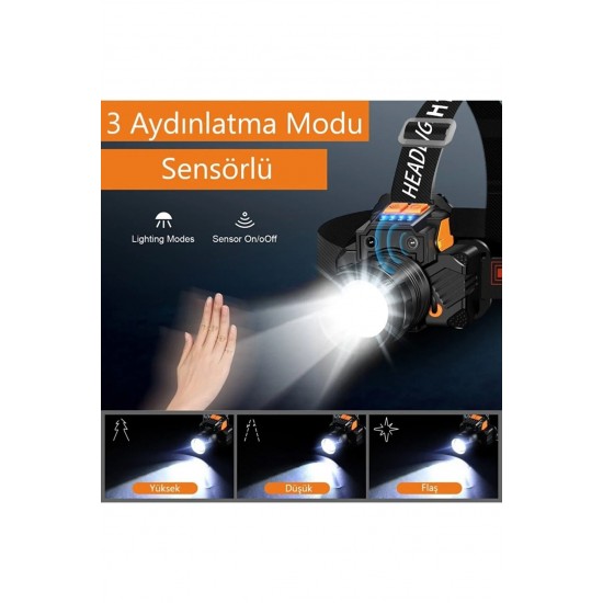 YCL 10 W 3 Modlu Şarjlı Powerbank Özellikli Kafa Lambası - YIS-205 YIS-205B