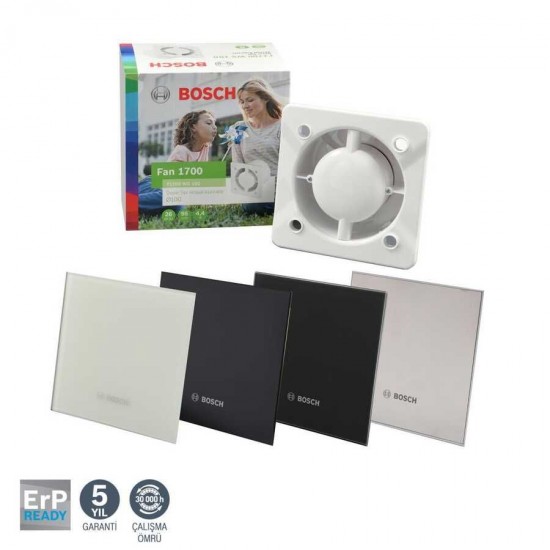 BOSCH F1700 WS DP125 Mat Siyah Sessiz Banyo Aspiratörü-Fanı 145m3h