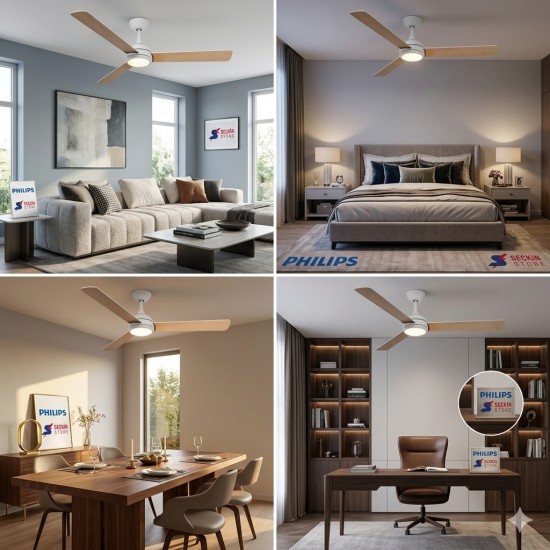 Philips Velyx Lambalı Tavan Vantilatörü 32 (Fan) + 24 (Işık) W