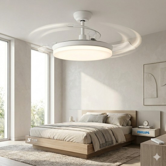 Philips Tynl Lambalı Tavan Vantilatörü 35W Led+32w MotorAçılır Kapanır Pervaneli DC Motor