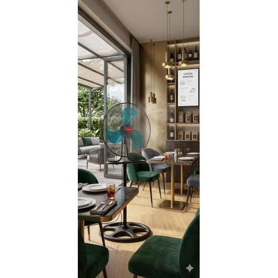 Helios 3in1 Sanayi Tipi 20" Ayaklı Vantilatör 50 W Geniş Salınım Açısı Ile Etkili Serinletme