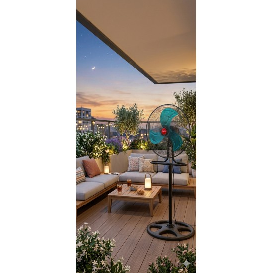 Helios 3in1 Sanayi Tipi 20" Ayaklı Vantilatör 50 W Geniş Salınım Açısı Ile Etkili Serinletme